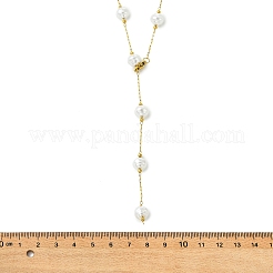 304 Stainless Steel & ABS Plastic Pearl Tassel Y Necklaces for Women&nbsp;NJEW-JN06290-01