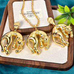Brass Stud Earrings & Pendant Necklaces Sets for Women&nbsp;FS-WGDC970-02