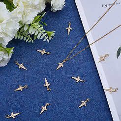 12Pcs Brass Micro Pave Clear Cubic Zirconia Dagger Shape Pendants&nbsp;PALLOY-BBC00005