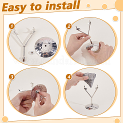 Iron Moon Mineral Rock Display Stands&nbsp;ODIS-WH0030-240P