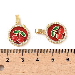 Rack Plating Brass Micro Pave Cubic Zirconia Pendants&nbsp;KK-C037-02G