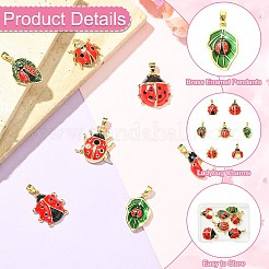 7Pcs 7 Styles Brass Enamel Pendants&nbsp;KK-CJ0003-79