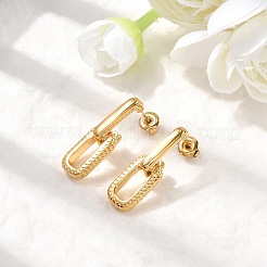 304 Stainless Steel Oval Dangle Stud Earrings&nbsp;EJEW-K268-41G