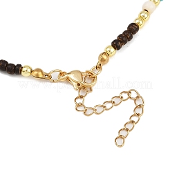 Synthetic Turquoise & Coconut Heishi Beaded Necklaces for Women&nbsp;NJEW-JN05460-02