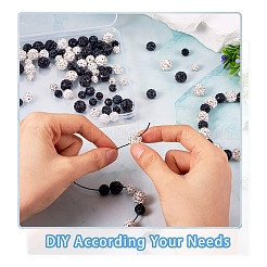 120Pcs 6 Styles Rhinestone Pave Disco Ball Beads&nbsp;RB-TA0001-14