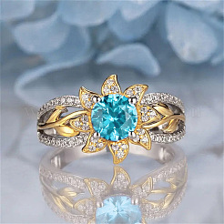 Brass Micro Pave Cubic Zirconia Cuff Open Rings for Women&nbsp;WGF35F7-01