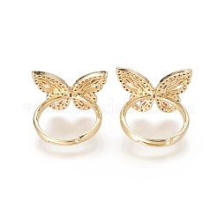Adjustable Brass Micro Pave Cubic Zirconia Rings&nbsp;RJEW-F101-08G