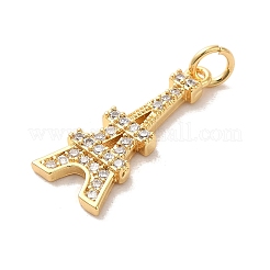 Brass Cubic Zirconia Pendants&nbsp;KK-M278-15G