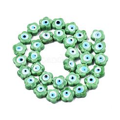 Handmade Evil Eye Lampwork Beads Strands&nbsp;LAMP-N029-008D