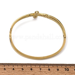 304 Stainless Steel Crystal Rhinestone Religion Cross Hinged Cuff Bangles for Women&nbsp;SA-CBA61B8-13G