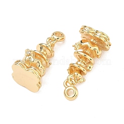 Brass Micro Pave Clear Cubic Zirconia Pendants&nbsp;KK-T080-24G