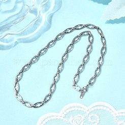 2Pcs 2 Styles 304 Stainless Steel Cross Link Chain Necklaces for Couple&nbsp;NJEW-JN05431