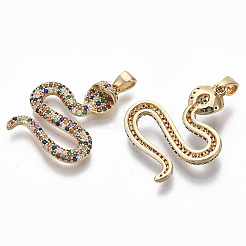 Brass Micro Pave Cubic Zirconia Pendants&nbsp;KK-R130-001G-NF