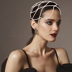 Rhinestone Mesh Headpiece Cap&nbsp;AJEW-WH0413-82C