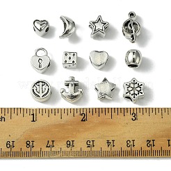 60Pcs 12 Style Tibetan Style Alloy European Beads&nbsp;TIBEB-FS0001-05