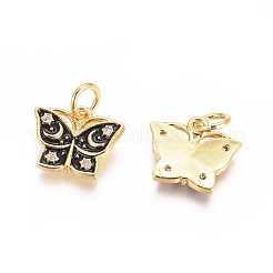 Brass Micro Pave Cubic Zirconia Charms&nbsp;ZIRC-G161-05G-01