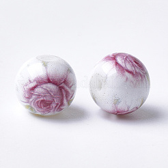 Printed & Spray Painted Glass Beads&nbsp;X-GLAA-S047-02B-07