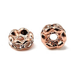 Brass Rhinestone Spacer Beads&nbsp;X-RB-A014-L6mm-01RG-NF