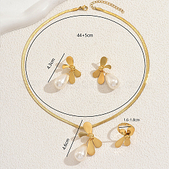 Elegant Stainless Steel Bowknot Earrings & Necklaces & Rings Sets for Women&nbsp;BO7073