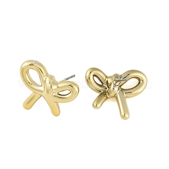 Bowknot CCB Plastic Stud Earrings for Women&nbsp;EJEW-Q382-07G