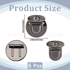 6Pcs Flat Round Alloy Bag Tuck Lock Clasps&nbsp;FIND-CP0003-23B