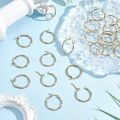 12 Pairs 304 Stainless Steel Hoop Earrings&nbsp;EJEW-BBC0002-38A