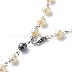 Synthetic Hematite & Glass Rosary Bead Necklaces for Women&nbsp;NJEW-JN03992