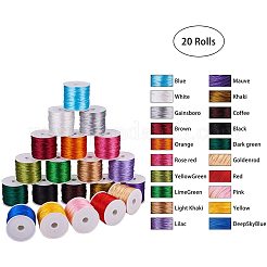 Nylon Satin Rattail Cord&nbsp;NWIR-PH0001-18-WH