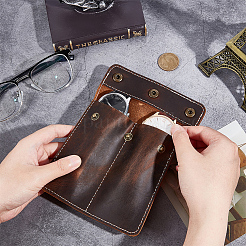 Square Portable Leather Single Watch Pouch Storage Bags&nbsp;ABAG-WH0047-09