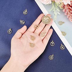 12Pcs 12 Style Brass Charms&nbsp;KK-FH0004-40