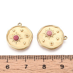 304 Stainless Steel and Rhodochrosite Pendants&nbsp;STAS-T072-08G