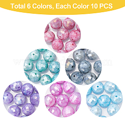 60Pcs 6 Color Opaque Baking Paint Glass Beads Strands&nbsp;EGLA-PH0001-19