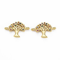 Brass Micro Pave Cubic Zirconia Links&nbsp;ZIRC-S061-06G