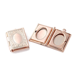 Rack Plating Brass Locket Pendants&nbsp;KK-F090-04RG