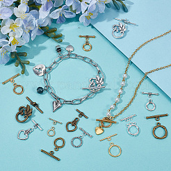 120 Sets 20 Styles Tibetan Style Alloy Toggle Clasps&nbsp;FIND-SP0004-65