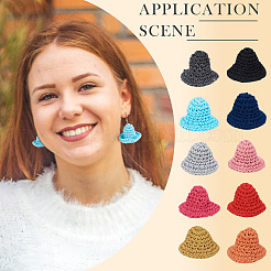 DIY Woven Wool Yarn Hat Dangle Earring Making Kits&nbsp;DIY-TA0011-32