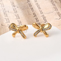 304 Stainless Steel Micro Pave Clear Cubic Zirconia Stud Earrings&nbsp;EJEW-I318-01G-03