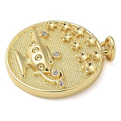 Rack Plating Brass Micro Pave Cubic Zirconia Pendants&nbsp;KK-K392-19A-G