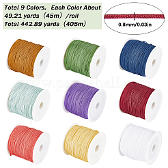 9 Rolls 9 Colors Nylon Braided Cord&nbsp;NWIR-SC0001-06