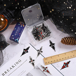 24Pcs 6 Colors Rhinestone Cross Pendatn with Enamel&nbsp;ENAM-SC0003-81