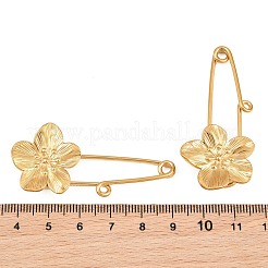 Peach Blossom 304 Stainless Steel Safety Pins Brooch Findings&nbsp;SA-CBA098D-14B-G01