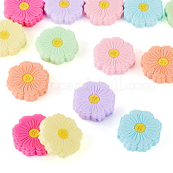 14Pcs 7 Colors Flower Food Grade Eco-Friendly Silicone Focal Beads&nbsp;SIL-TA0003-09