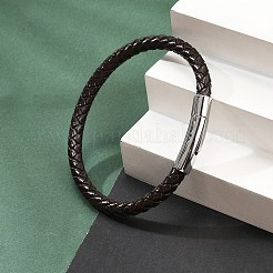 Ion Plating(IP) Braided Leather Cord Bracelets for Men&nbsp;BJEW-Z081-09