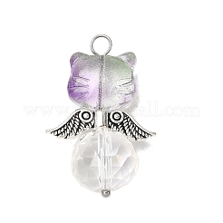 8Pcs 8 Colors Glass Beaded Pendants&nbsp;PALLOY-JF04426