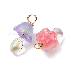 60Pcs 15 Styles Glass Pendants&nbsp;PALLOY-CJ00095