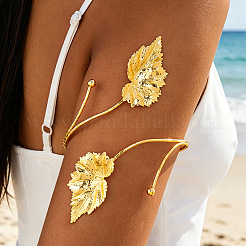 Adjustable Alloy Leaf Upper Arm Cuff Bangles for Women&nbsp;WG0B50C-01
