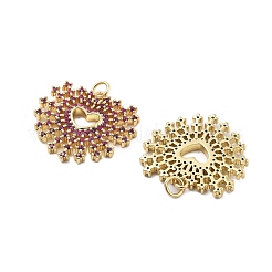 Brass Micro Pave Cubic Zirconia Pendants&nbsp;KK-Q006-35G-M