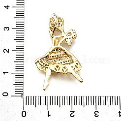 Rack Plating Brass Micro Pave Cubic Zirconia Pendants&nbsp;KK-D343-14G-C
