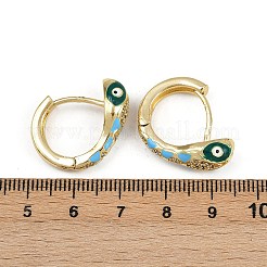 Brass Micro Pave Cubic Zirconia Hoop Earrings&nbsp;EJEW-B146-02G-10