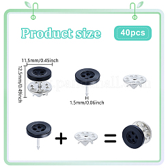 40Pcs 4-Hole Resin Button Lapel Pin Backs&nbsp;BUTT-NB0002-13C